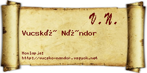 Vucskó Nándor névjegykártya